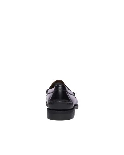 Sebago Round Toe Slip-on Moccasins With Cut-out Upper Design In Black