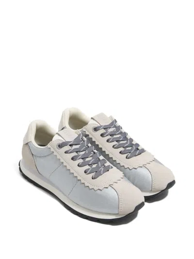 Bimba Y Lola 13 18 Retro Scalloped-trim Sneaker In Silver