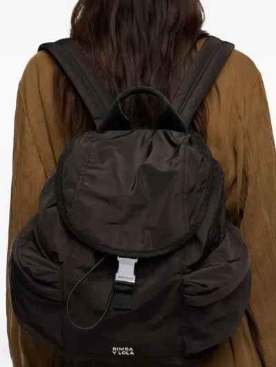 Bimba Y Lola Large Drawstring Buckle Backpack In Brown