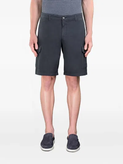 Moorer Buttoned Cargo Shorts In Blue