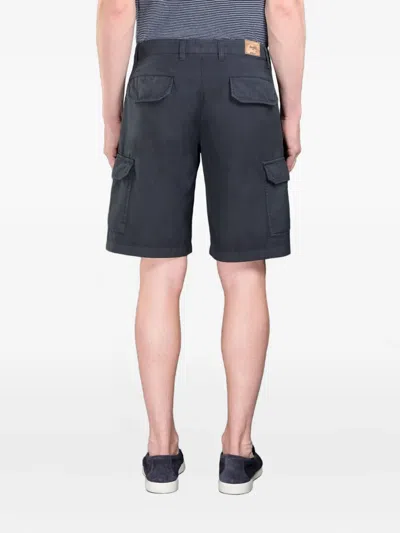 Moorer Buttoned Cargo Shorts In Blue