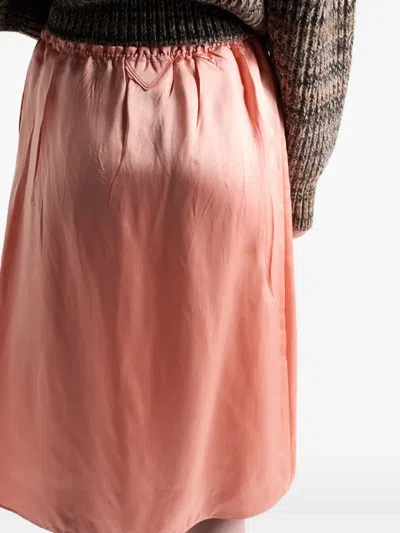 Prada Washed Satin Skirt In Pink