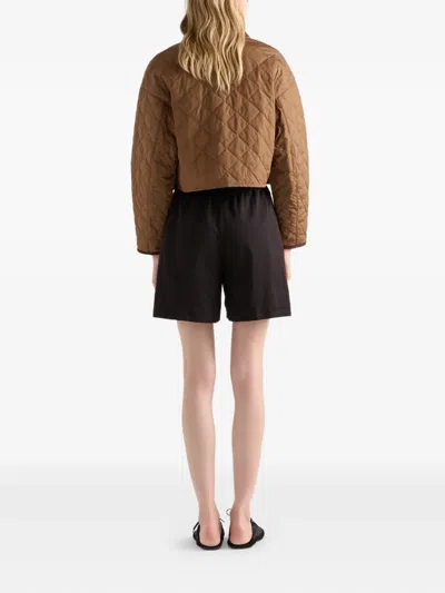 Prada Light Re-nylon Cropped Jacket In Brown