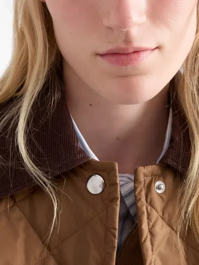 Prada Light Re-nylon Cropped Jacket In Brown