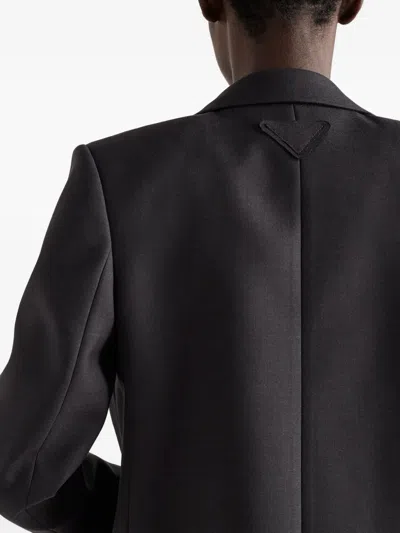 Prada Wool Gabardine Single-breasted Blazer In Black