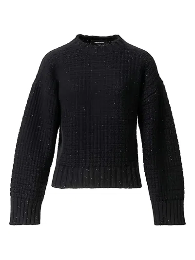 Fabiana Filippi Platinum Sweater With Sequins In Blue