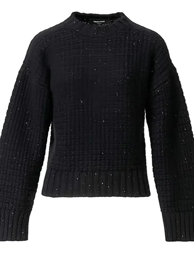 Fabiana Filippi Platinum Sweater With Sequins In Blue