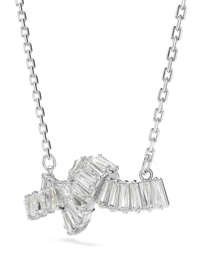 Swarovski Matrix Baguette-cut Knot Necklace In Metallic