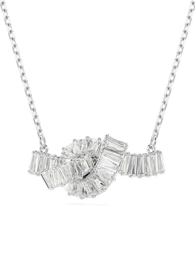 Swarovski Matrix Baguette-cut Knot Necklace In Metallic