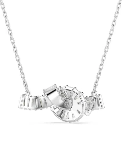 Swarovski Matrix Baguette-cut Knot Necklace In Metallic