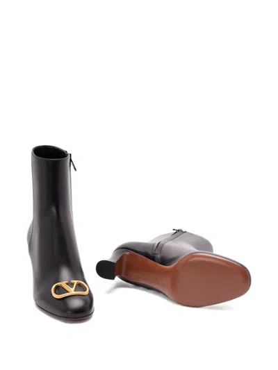 Valentino Leather Signature Vlogo Boots 55 In Multi
