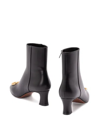 Valentino Leather Signature Vlogo Boots 55 In Multi