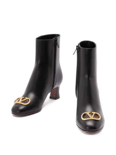 Valentino Leather Signature Vlogo Boots 55 In Multi