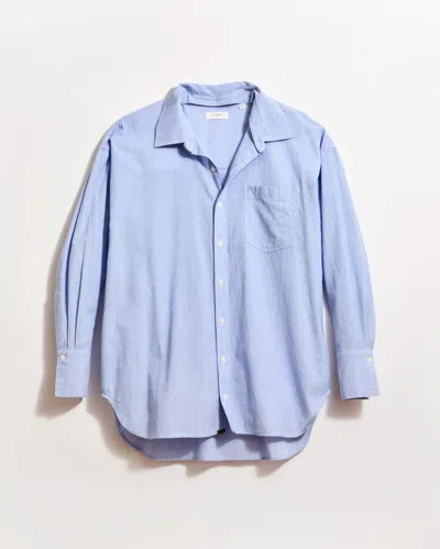 Billy Reid Detachable Collar Dolman Shirt In Blue