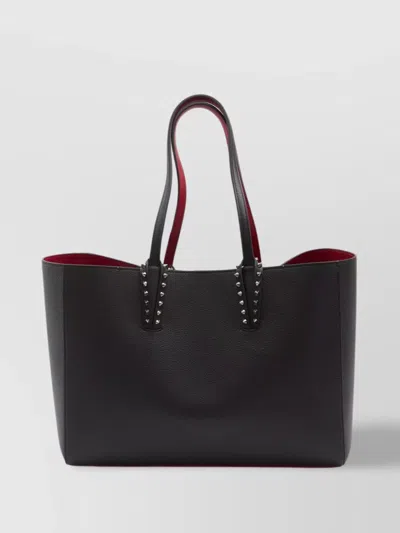 Christian Louboutin Cabata Shoulder Bag In Leather With Studs Detail On The Front In Black