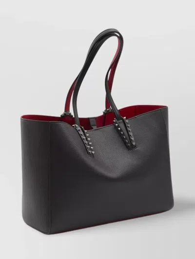 Christian Louboutin Cabata Shoulder Bag In Leather With Studs Detail On The Front In Black