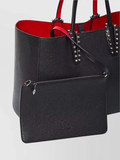 Christian Louboutin Cabata Shoulder Bag In Leather With Studs Detail On The Front In Black