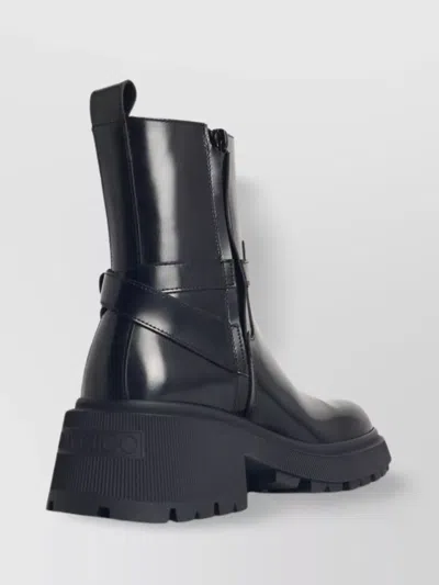 Jimmy Choo 'flat Chunky Sole Ankle Boots' In Black