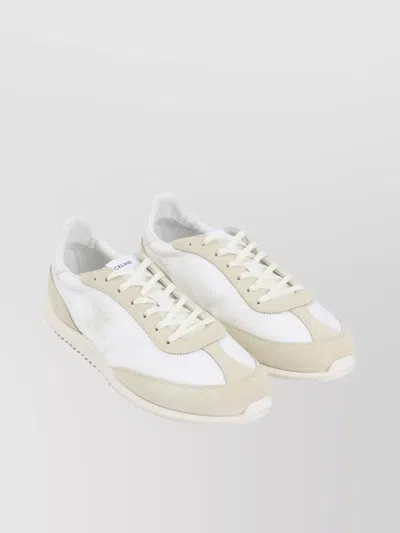 Celine Triomph Low Lace-up Sneaker With Suede Panels In Multi