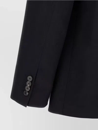 Dries Van Noten Double Breasted Wool Jacket With Notched Lapels In Black