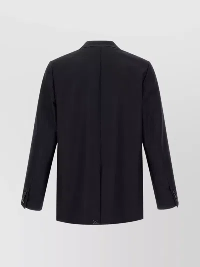Dries Van Noten Double Breasted Wool Jacket With Notched Lapels In Black
