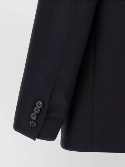 Dries Van Noten Double Breasted Wool Jacket With Notched Lapels In Black
