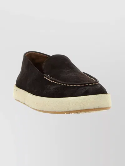Marsèll Suede Loafers Rubber Sole In Black