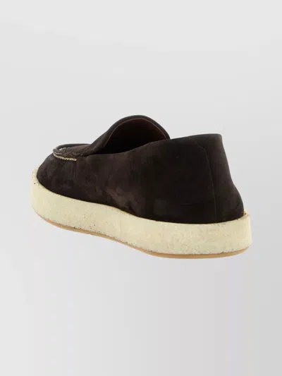 Marsèll Suede Loafers Rubber Sole In Black
