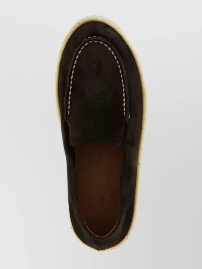 Marsèll Suede Loafers Rubber Sole In Black