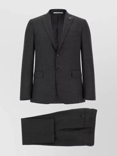 Pal Zileri Single-breasted Suit Jacket Featuring Flap Pockets In Black