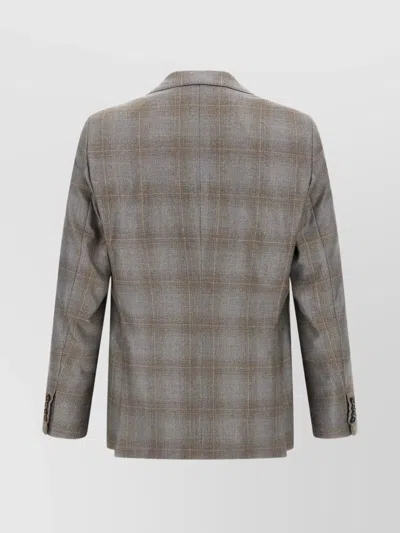 Pal Zileri Double-breasted Blazer Featuring Notch Lapel In Gray