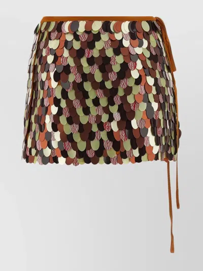 Dries Van Noten Gabrina Skirt Featuring Tie And Sequin Embellishments In Brown