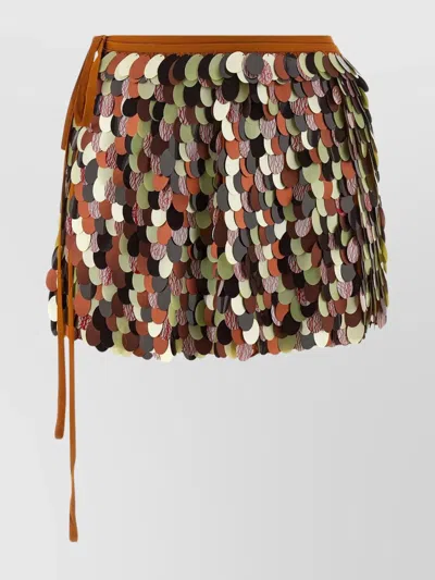 Dries Van Noten Gabrina Skirt Featuring Tie And Sequin Embellishments In Brown