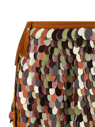 Dries Van Noten Gabrina Skirt Featuring Tie And Sequin Embellishments In Brown