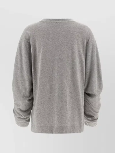 Dries Van Noten T-shirt With Pleated Sleeves Heynas In Gray