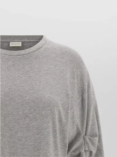 Dries Van Noten T-shirt With Pleated Sleeves Heynas In Gray