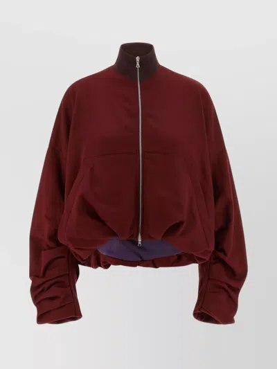 Dries Van Noten High Neck Oversized Sweatshirt With Long Sleeves In Red
