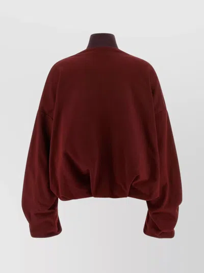 Dries Van Noten High Neck Oversized Sweatshirt With Long Sleeves In Red