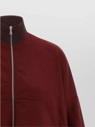 Dries Van Noten High Neck Oversized Sweatshirt With Long Sleeves In Red