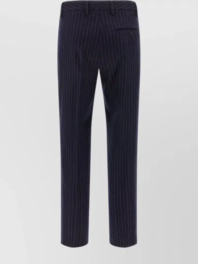 Alberto Biani Pinstripe Trousers With Belt Loops And Pocket In Black