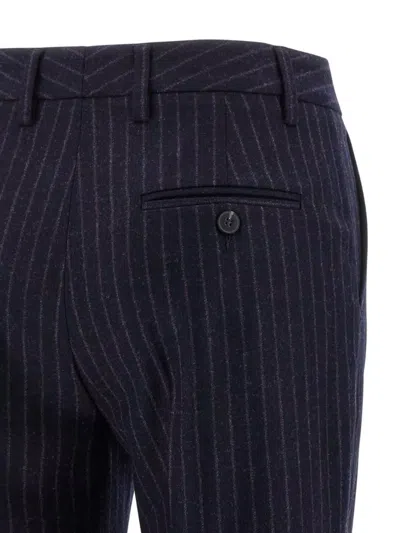 Alberto Biani Pinstripe Trousers With Belt Loops And Pocket In Black