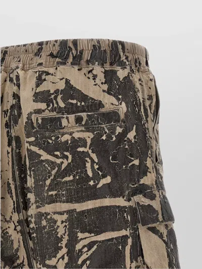 Rick Owens Drkshdw Cargo Style Bermuda Shorts All Over Print In Brown