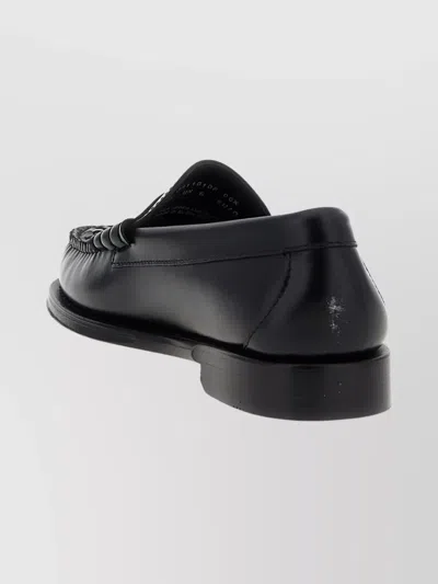 Gh Bass Penny Loafer With Low Block Heel And Moc Toe In White