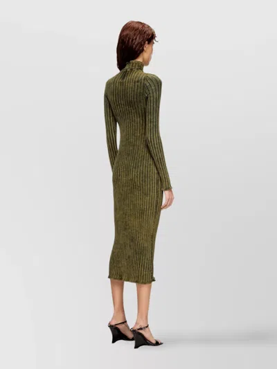 Diesel D-wavya Ribbed Midi Dress In Green
