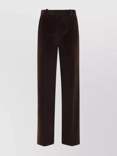 Circolo 1901 Wide-leg Cotton Trousers Featuring Pockets In Brown