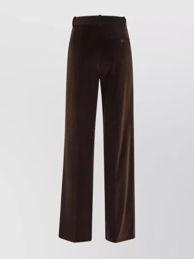 Circolo 1901 Wide-leg Cotton Trousers Featuring Pockets In Brown