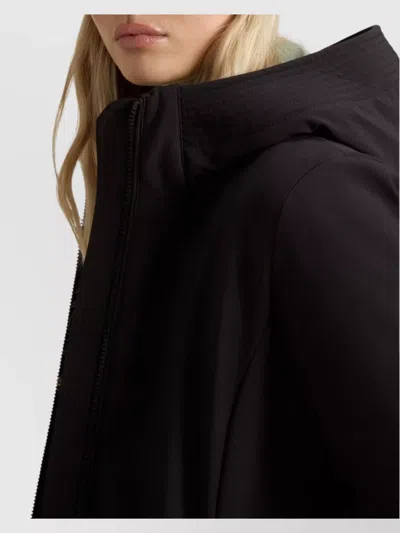 Woolrich Hooded Long Sleeve Parka With Side Pockets In Brown