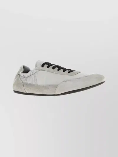 Prada Grey Re-nylon And Suede Collapse Sneakers In Gray