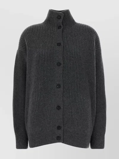 Prada Oversize Cashmere Cardigan Featuring Elbow Patches In Black