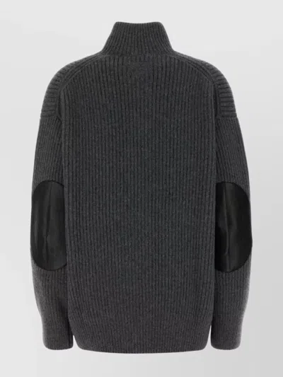 Prada Oversize Cashmere Cardigan Featuring Elbow Patches In Black